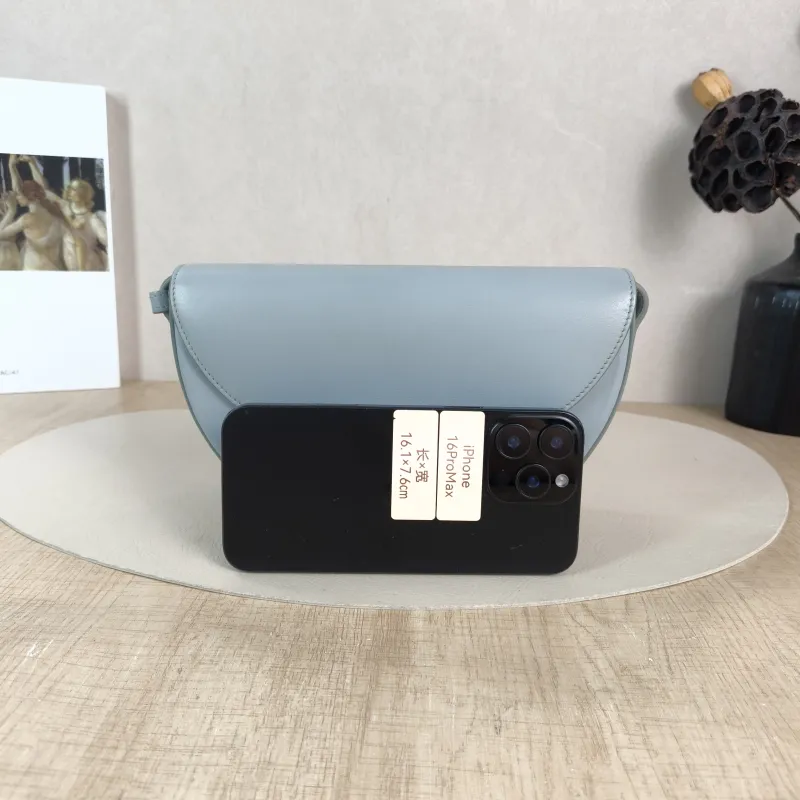 CELINE Crossbody Bag Crossbody Bag Blue Calfskin 22 × 6 × 13 cm — cover view 5 of 5
