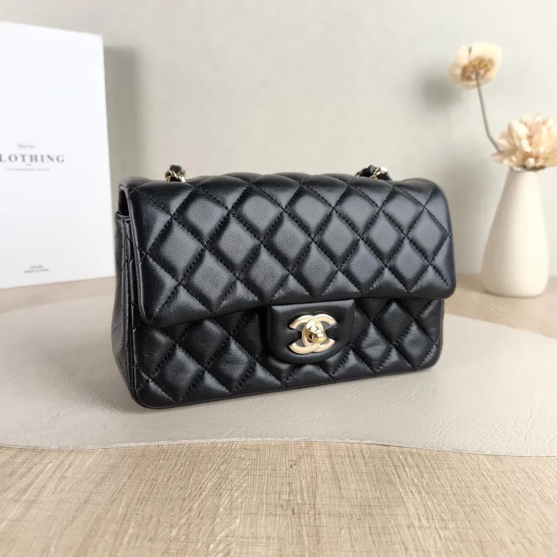 Chanel Crossbody Bag Classic Flap Large Mini CF Mini Black SL ambskin mini 20 × 6 × 12 cm — cover view 6 of 6