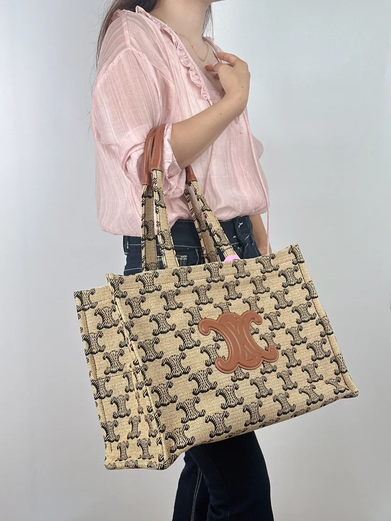 CELINE Shoulder Bag CABAS THAIS Shopping Tote Large 40 × 16 × 30 cm — on-model view 1 of 2