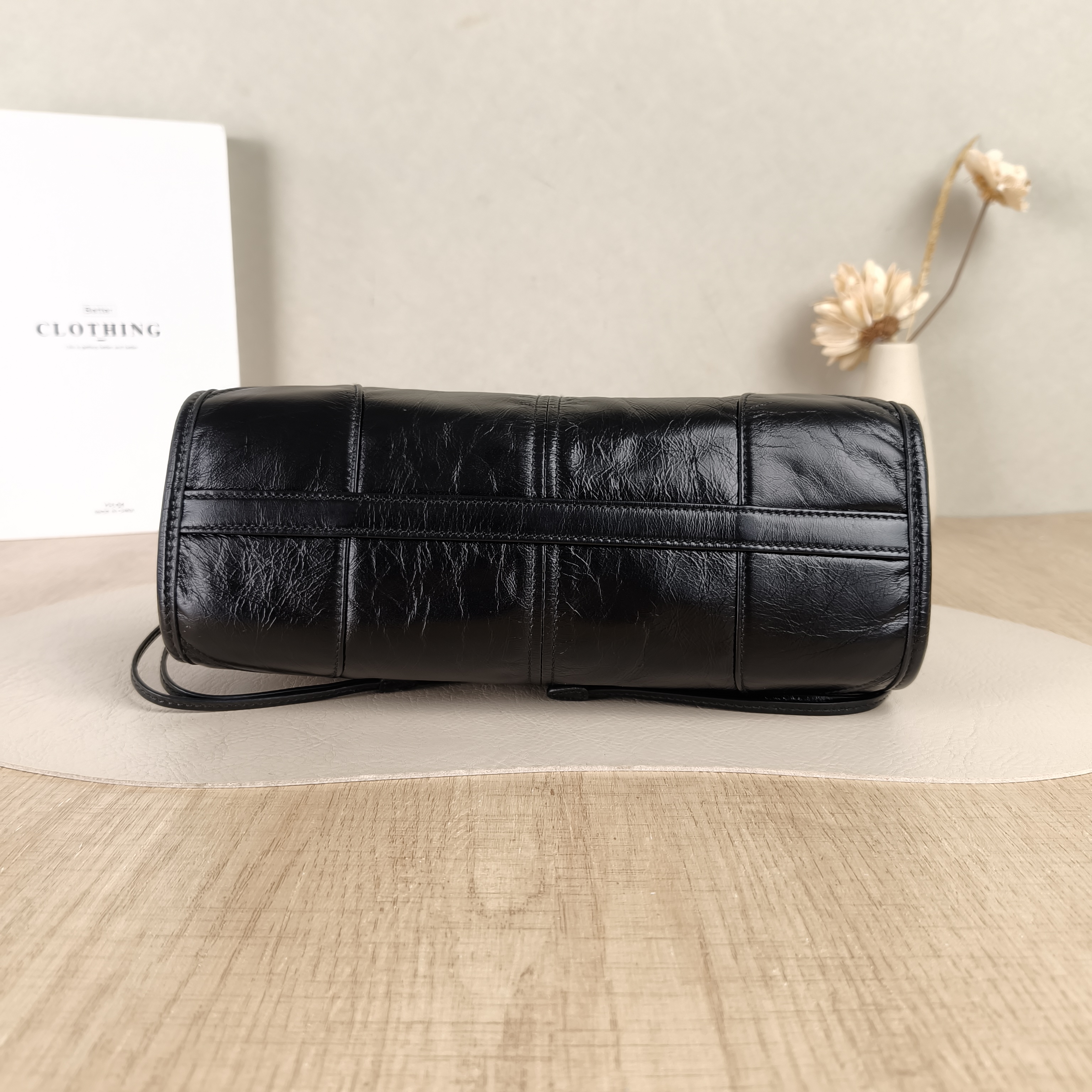 PRADA Crossbody Bag Bonnie Soft Lux Shoulder Strap Edition Black Waxed Leather Small26 × 12 × 14 cm — cover view 5 of 5