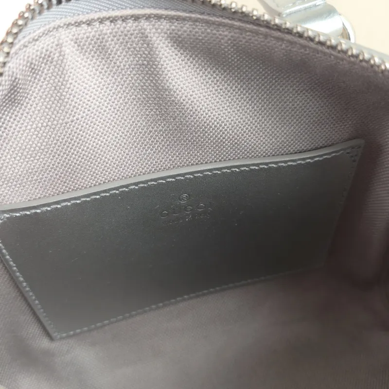 GUCCI Crossbody Bag GG Collection Silver Monogram PVC 20 × 11 × 13 cm — detail view 9 of 11