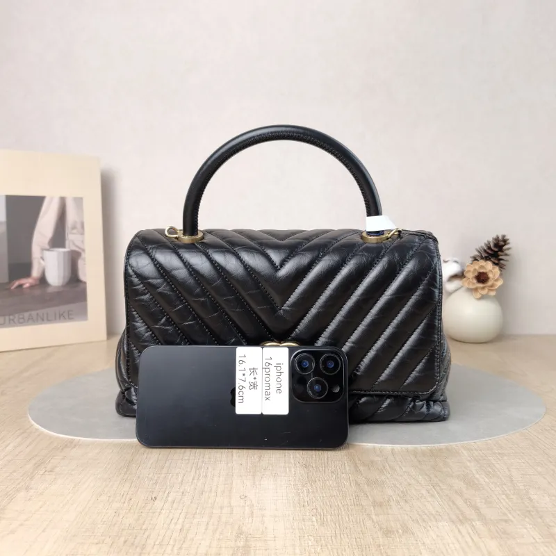 Chanel Top Handle Bag Coco Handle v Black Waxed Leather Calfskin Medium 29 × 12 × 18 cm 26 — cover view 5 of 5