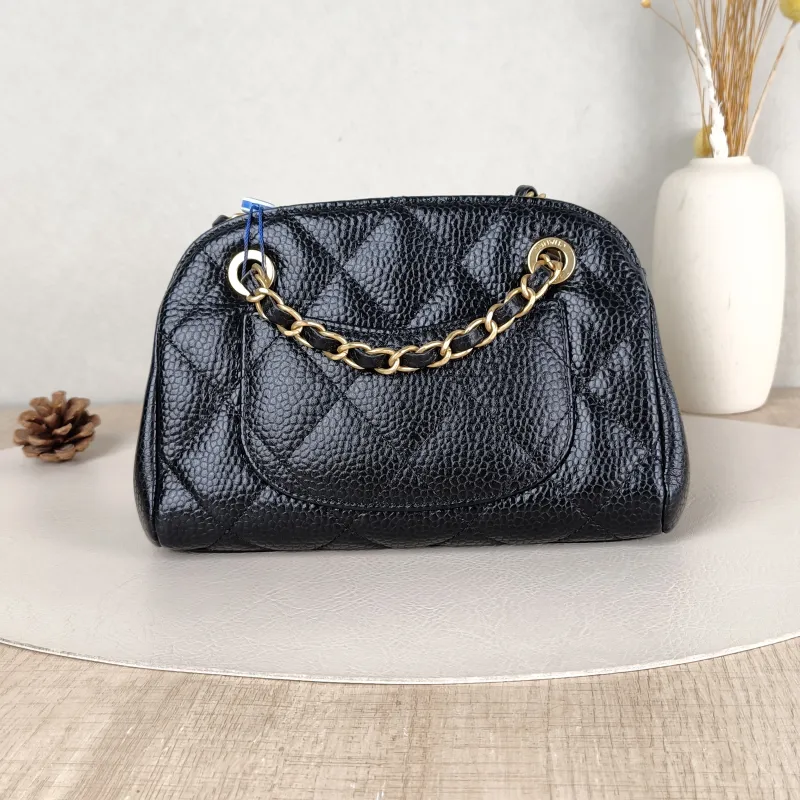 Chanel Crossbody Bag24k Bowling Bag Black Grained Calfskin One Size21 × 9 × 14 cm — cover view 3 of 5
