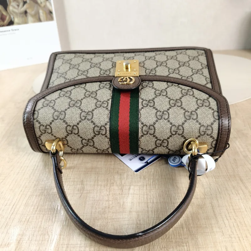 GUCCI Top Handle Bag Ophidia GG Messenger Bag Monogram PVC Medium 25 × 7 × 17.5 cm — detail view 10 of 13