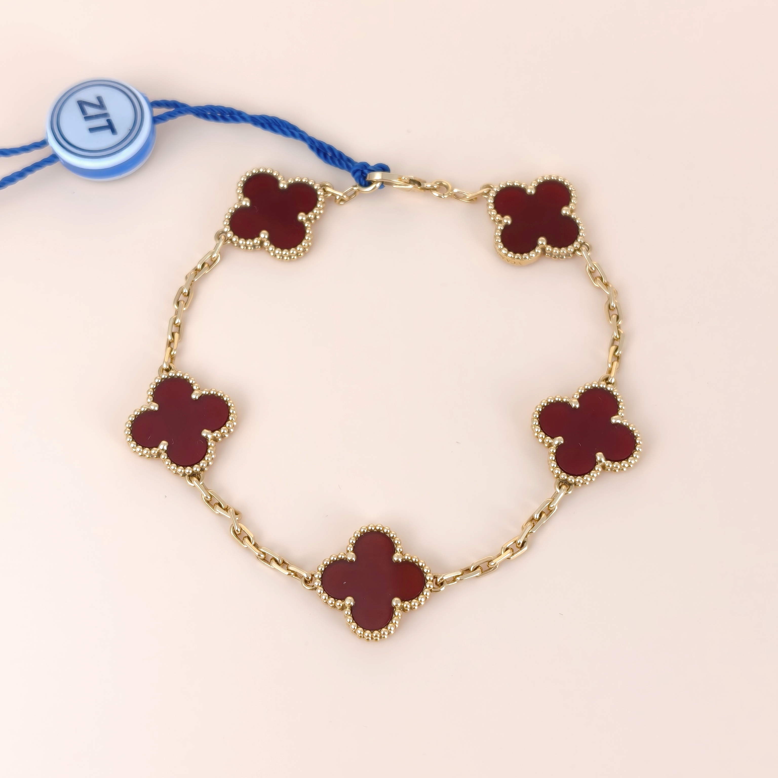 Van Cleef & Arpels Bracelet Alhambra Alhambra Collection Five-Motif Bracelet 18KY ellow Gold Vintage Small19cm