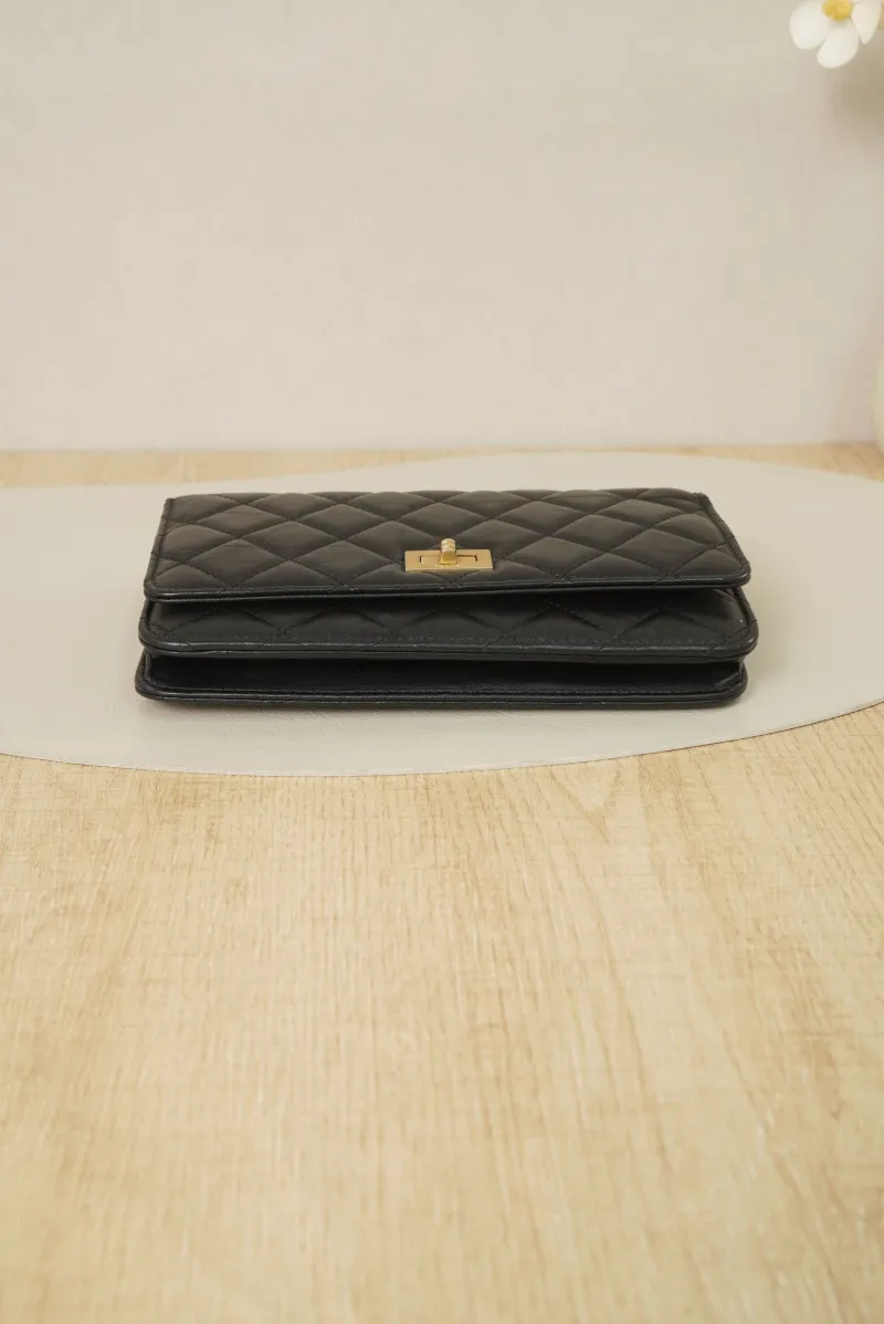 Chanel 2.55woc Black with Gold-Tone Hardware Calfskin27 · Authenticity Card · 19.2 × 3.5 × 12.3 cm — cover view 6 of 7