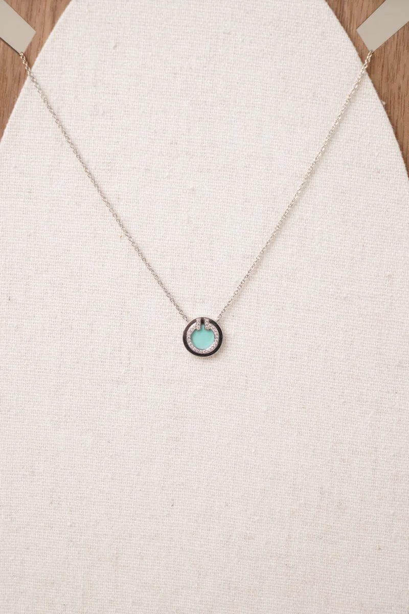 Tiffany&Co. TC ollection Necklace Small Diamond 18k White Gold · Dust Bag · Box · 44㎝ · 8.5㎜