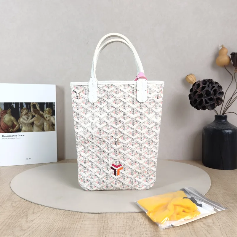 GOYARD Crossbody Bag poitiers y Tote Bag White PVC Small 21 × 1 × 24 cm — cover view 4 of 6