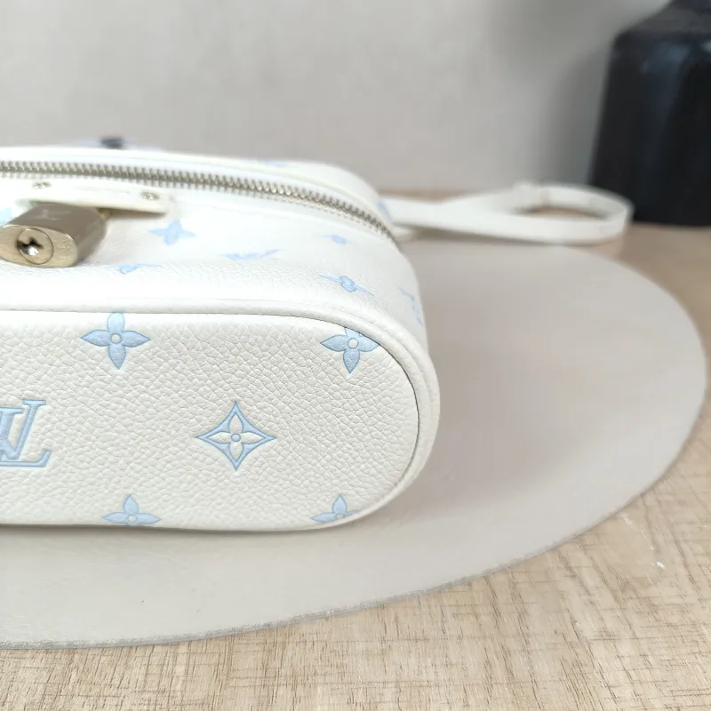 Louis Vuitton Shoulder Bag VANITY POUCH Cosmetic Bag White · Blue Calfskin One Size19 × 6.5 × 11.5 cm — detail view 5 of 13