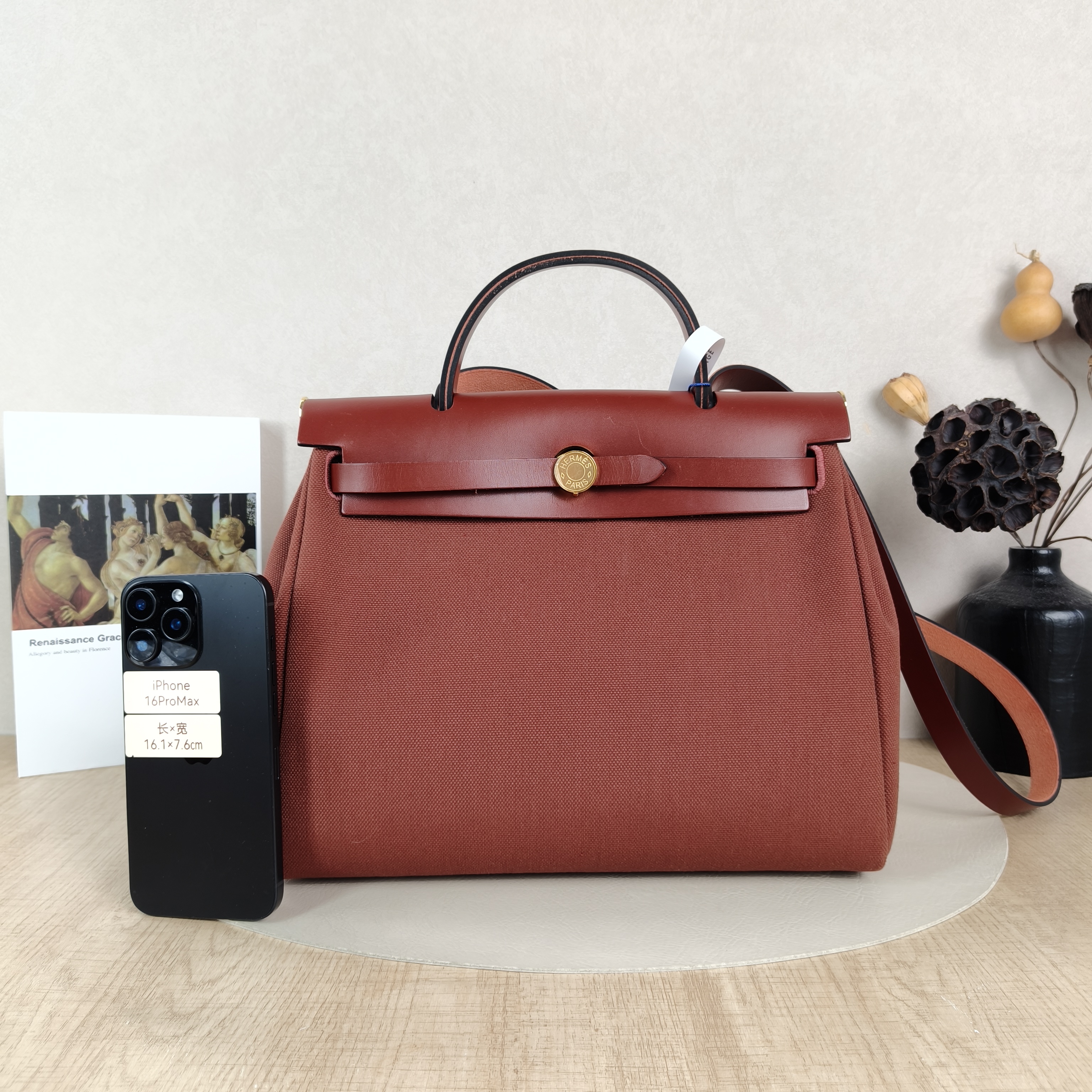 Hermès Crossbody Bag Herbag 31 Canvas Medium30.5 × 11 × 25.5 cm — cover view 3 of 6