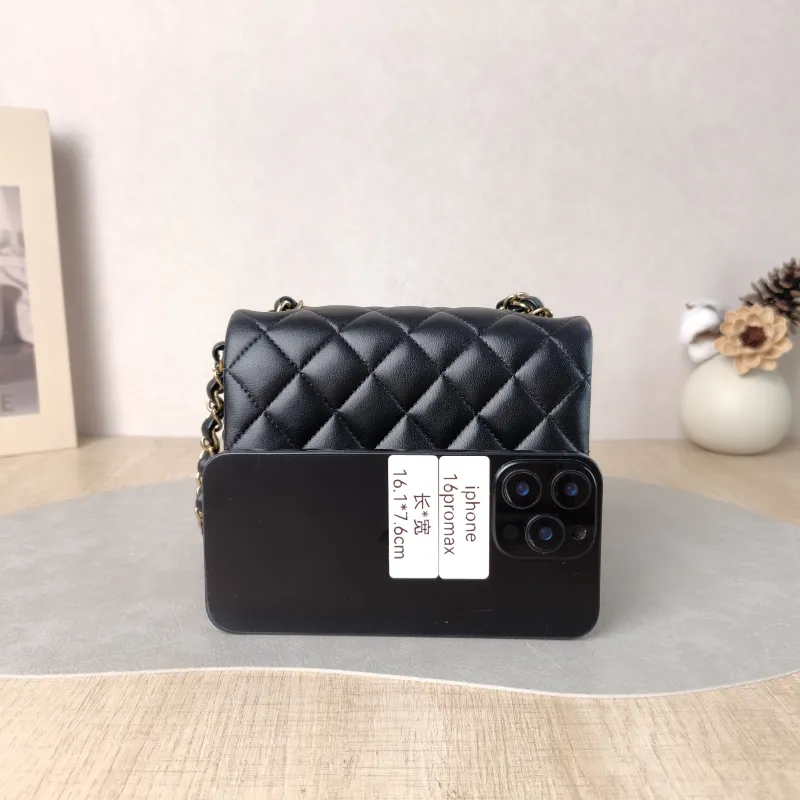 Chanel Crossbody Bag Classic Flap Mini CF Mini Black SL ambskin Mini 17 × 8 × 13.5 cm — cover view 2 of 5