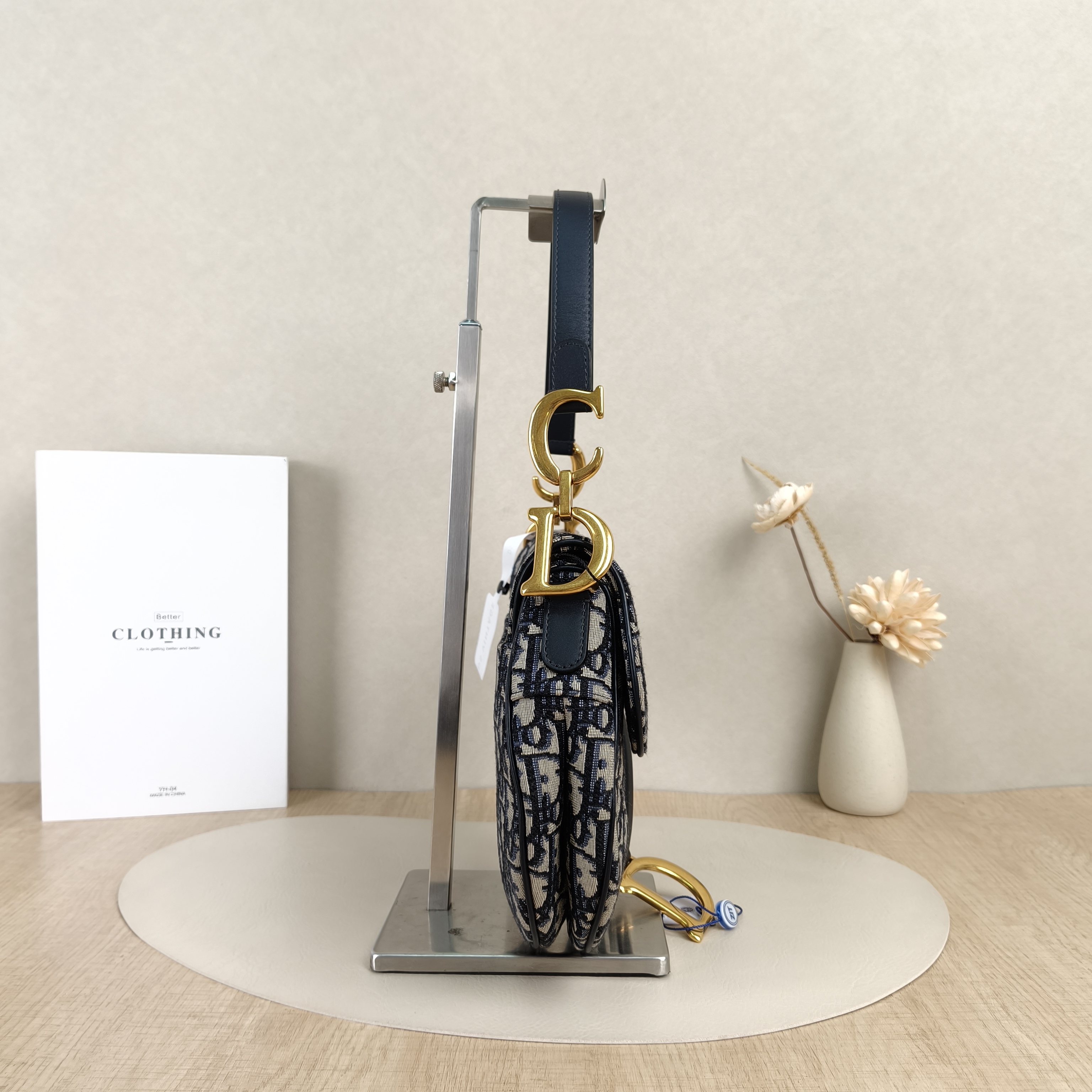 DIOR Crossbody Bag Saddle Shoulder Strap Edition Blue Canvas25.5 × 6.5 × 20 cm — cover view 4 of 8