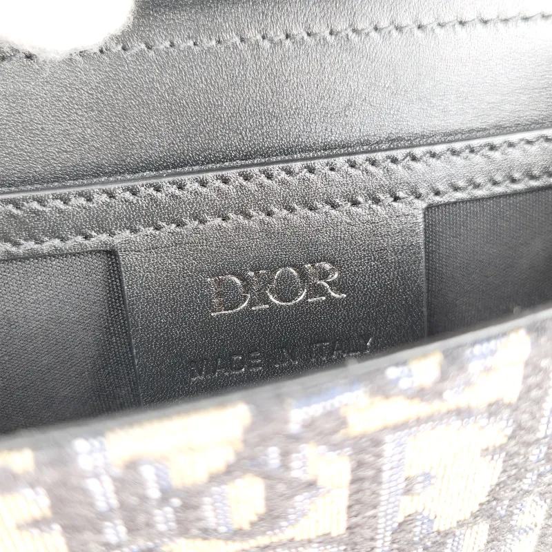 DIOR Shoulder Bag Shoulder Bag Blue Calfskin，Canvas 19 × 4 × 14 cm — detail view 10 of 11