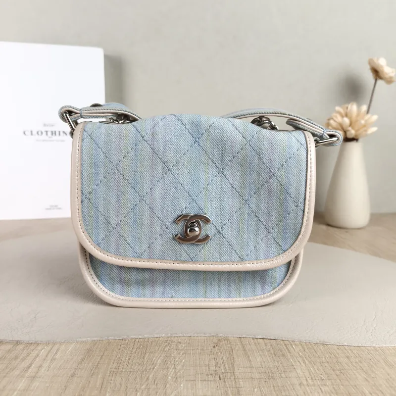 Chanel Crossbody Bag Crossbody Bag Blue One Size 18 × 6.5 × 14 cm 25