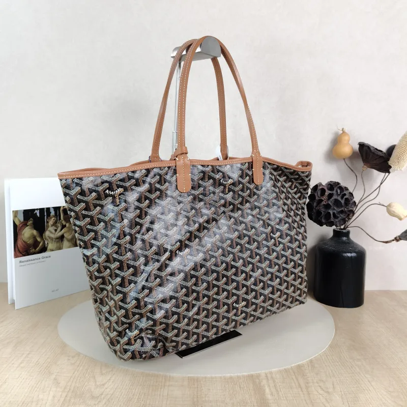 GOYARD Shoulder Bag SAINT LOUIS Shopping Tote Brown ine Canvas Small34 × 15 × 28 cm — cover view 3 of 5