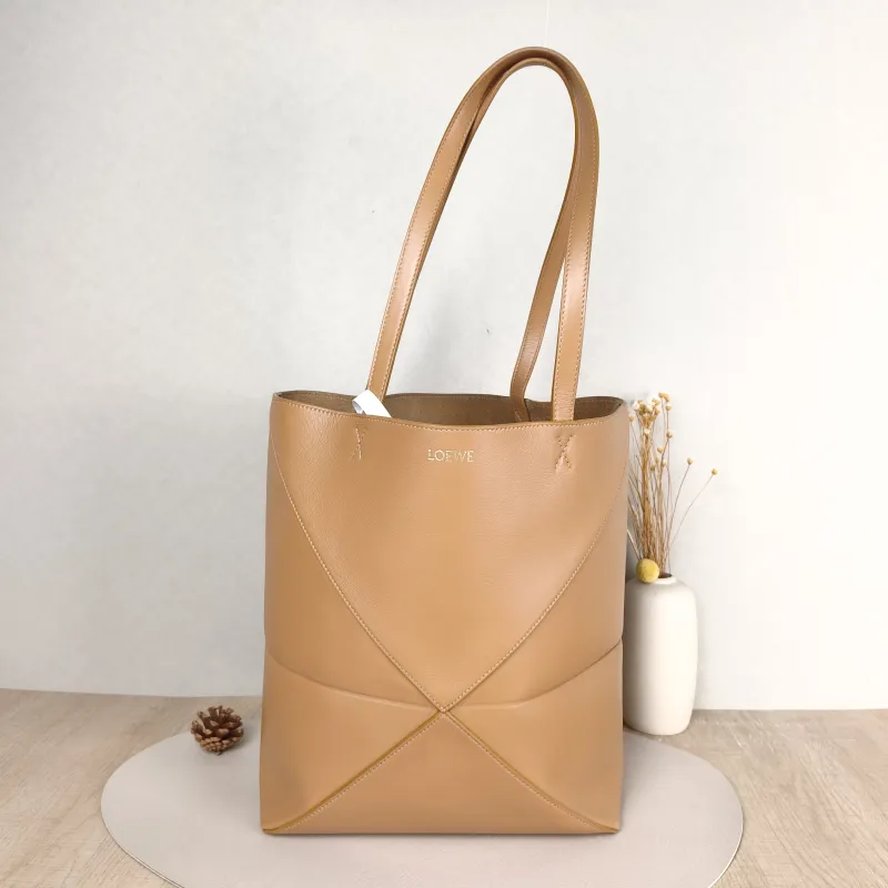 LOEWE Shoulder Bag Puzzle Fold Shopping Tote Calfskin Medium 25.5 × 14.5 × 31.5 cm