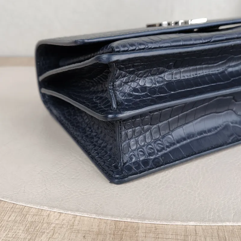 SAINT LAURENT Crossbody Bag SUNSET Grey Calfskin Medium 22 × 6.5 × 16 cm — detail view 1 of 13