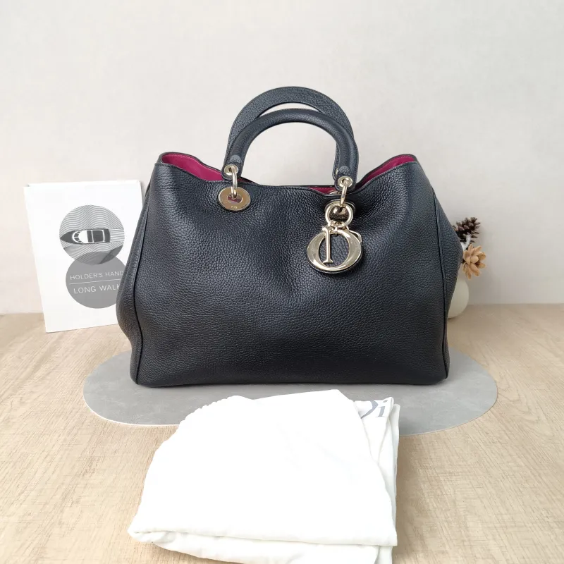 DIOR Top Handle Bag issimo Tote Bag Black Calfskin Large38 × 12 × 27 cm — cover view 3 of 6
