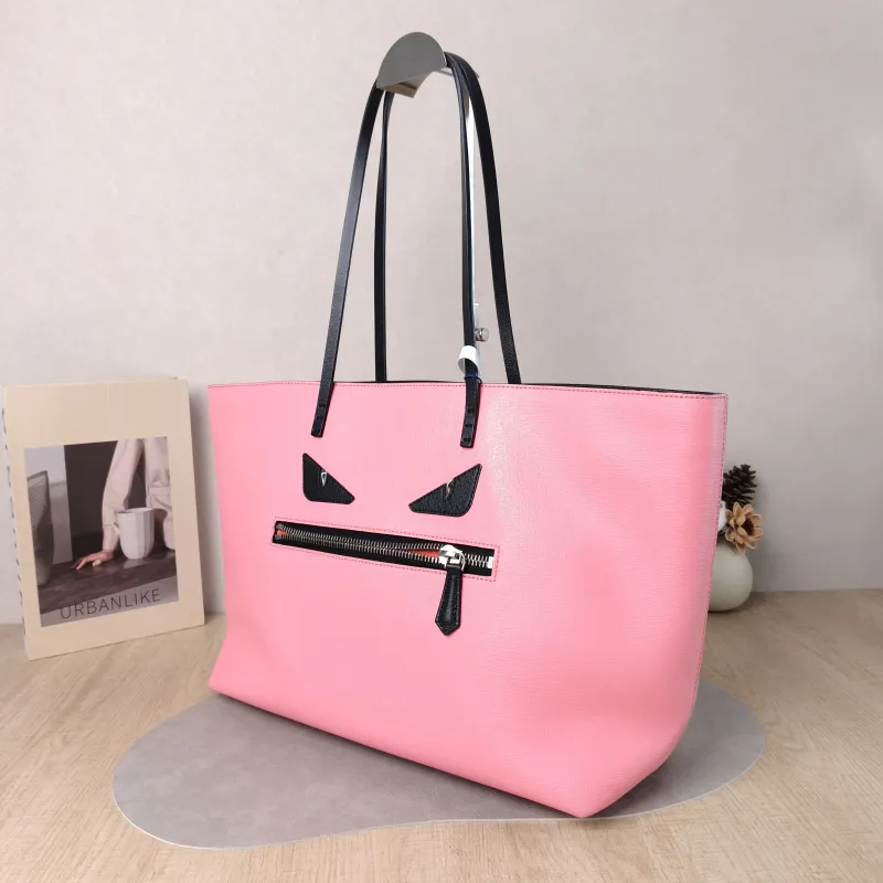 FENDI Top Handle Bag Top Handle Bag Pink Calfskin 35 × 14 × 27 cm — cover view 5 of 5