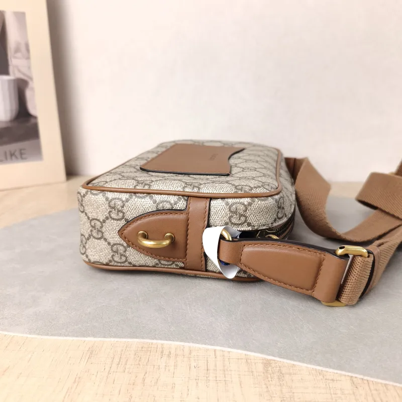 GUCCI Crossbody Bag Camera Bag Brown PVC Small 22.5 × 5.5 × 14 cm — detail view 3 of 10