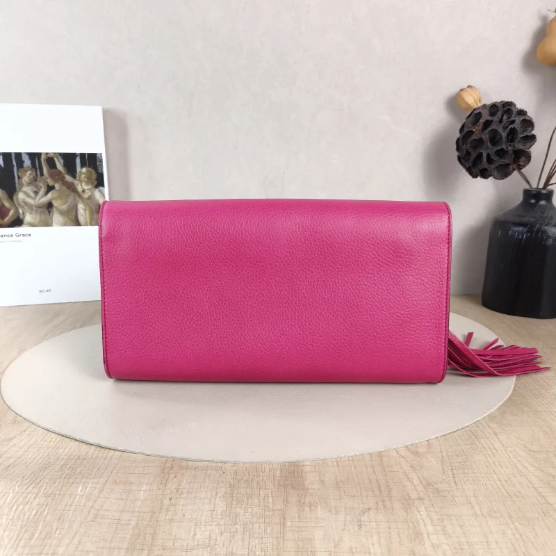 GUCCI Clutch Clutch Red Calfskin 29 × 4 × 15 cm — cover view 5 of 5