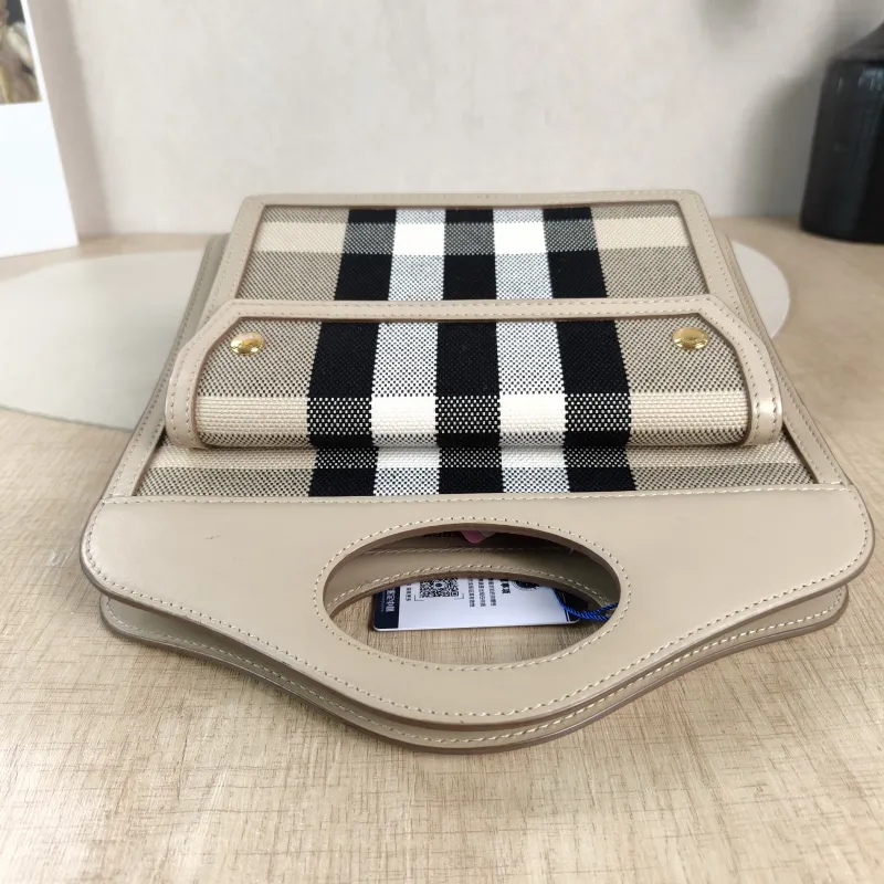 BURBERRY Crossbody Bag pocket bag Top Handle Crossbody Bag Taupe Canvas Mini 23 × 6 × 26.5 cm — detail view 13 of 13