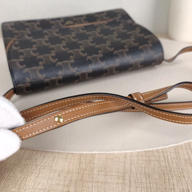 CELINE Crossbody Bag TRIOMPHE Clutchwoc Monogram PVC 20 × 6 × 12 cm — detail view 10 of 11