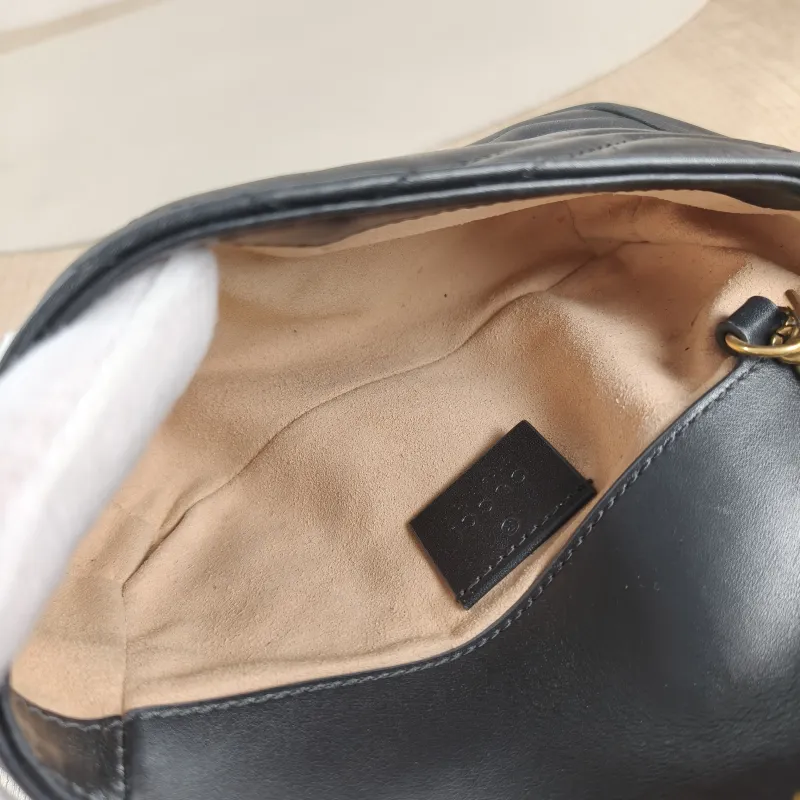 GUCCI Crossbody Bag GG Marmont Mini Marmont Mini Black Calfskin Mini 16.5 × 4.5 × 9.5 cm — detail view 2 of 11