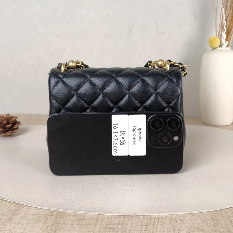 Chanel Crossbody Bag24p Pearl Black Lambskinmini17 × 5 × 12.5 cm — cover view 4 of 5