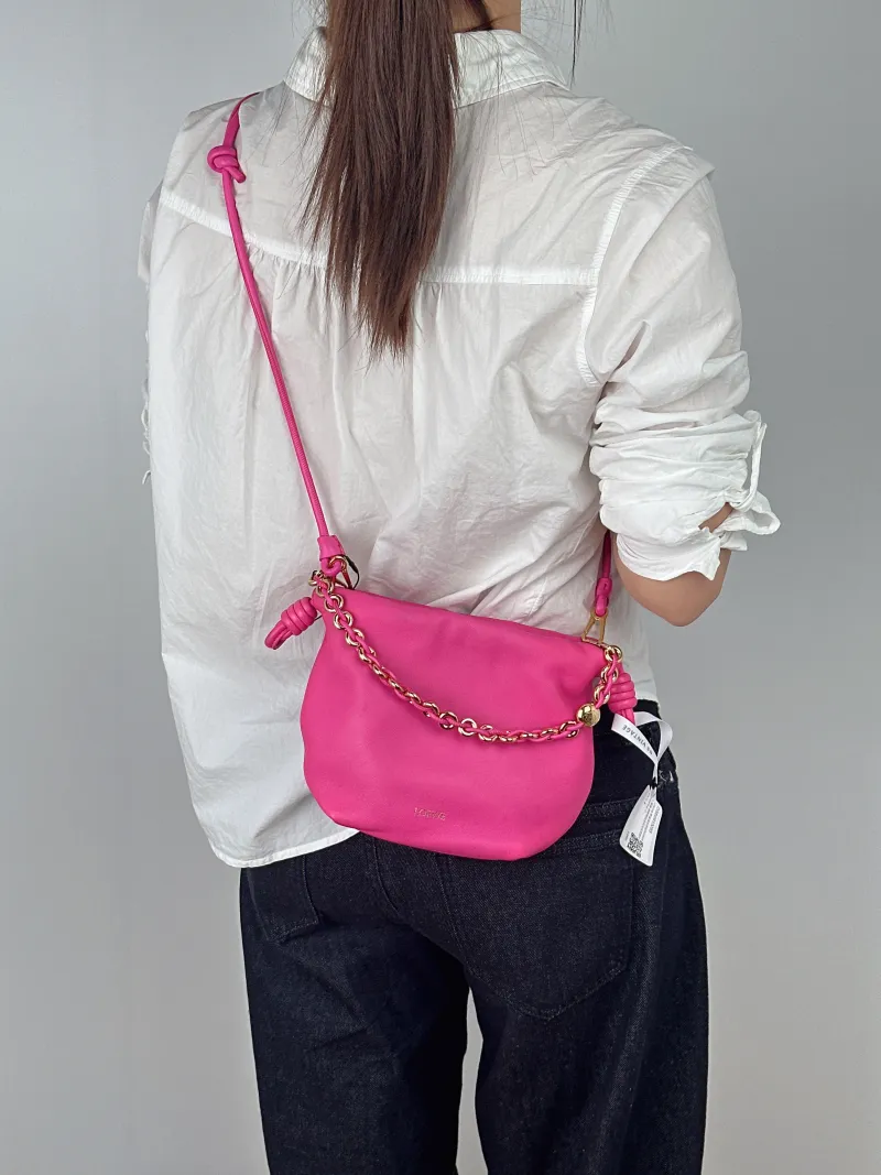 LOEWE Crossbody Bag Flamenco Neon Pink Lambskinmini23 × 5.5 × 17 cm — on-model view 1 of 3