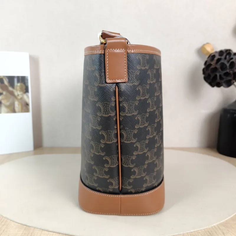 CELINE Crossbody Bag Triomphe Bucket Bag Monogram PVC Small 22 × 13 × 26 cm — detail view 2 of 10