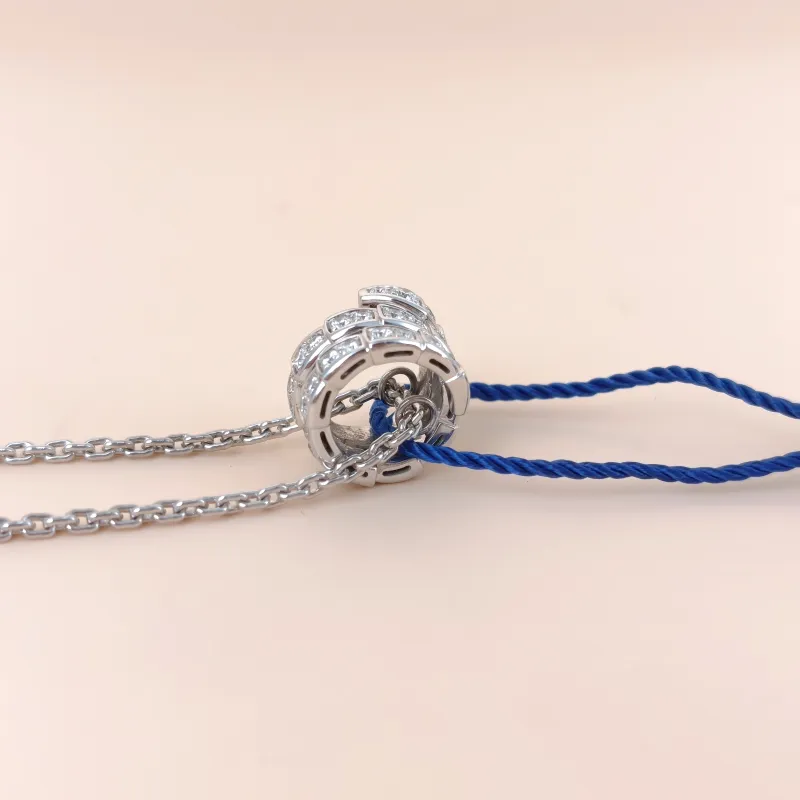 Bvlgari Necklace Serpenti Viper Collection Pavé Diamond Necklace White Gold18KW hite Gold Diamond One Size44cm — cover view 7 of 7