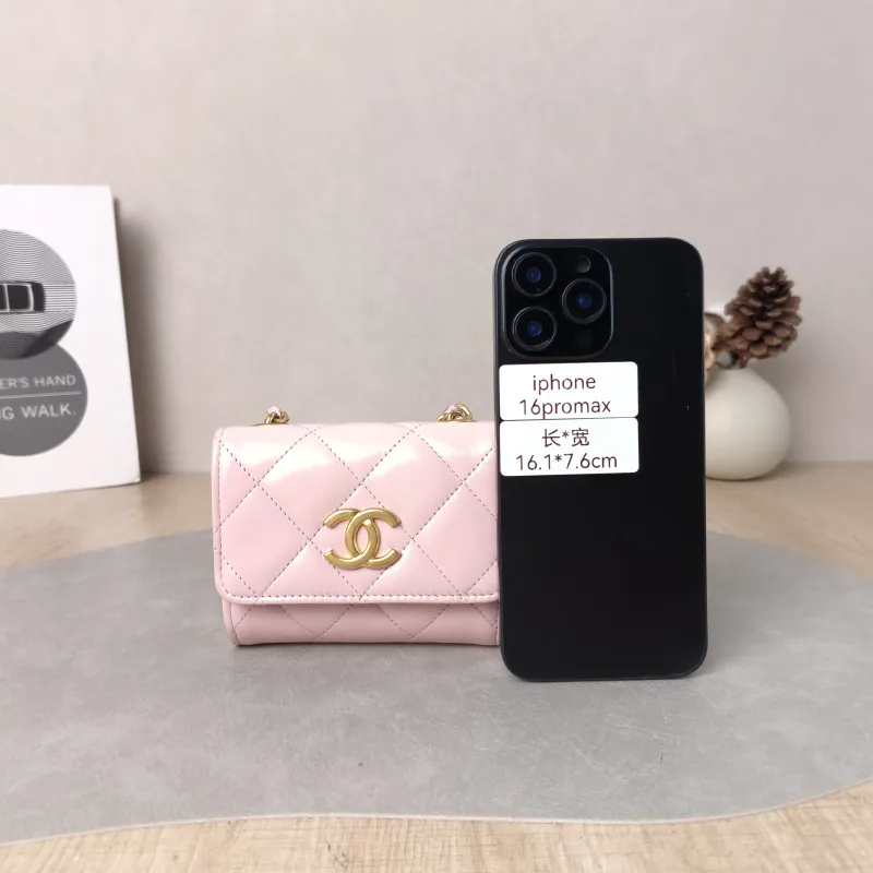 Chanel Crossbody Bag CF Crossbody Bag Pink Calfskin Mini 11 × 3 × 9 cm — cover view 2 of 6
