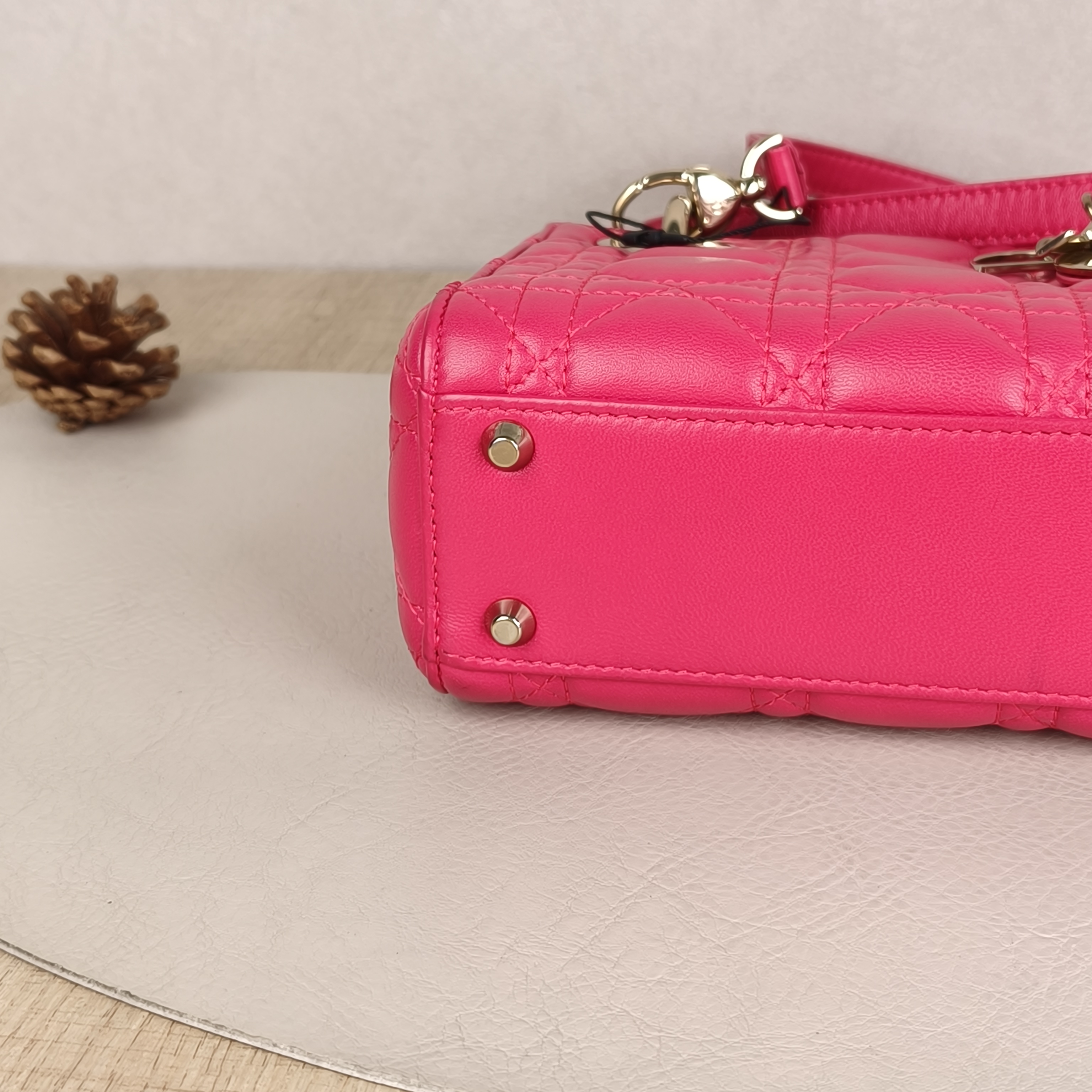 DIOR Lady Lady Dior Bag mini Pink Lambskin · Shoulder Strap Dust Bag · 17 × 7 × 15 cm — cover view 9 of 9