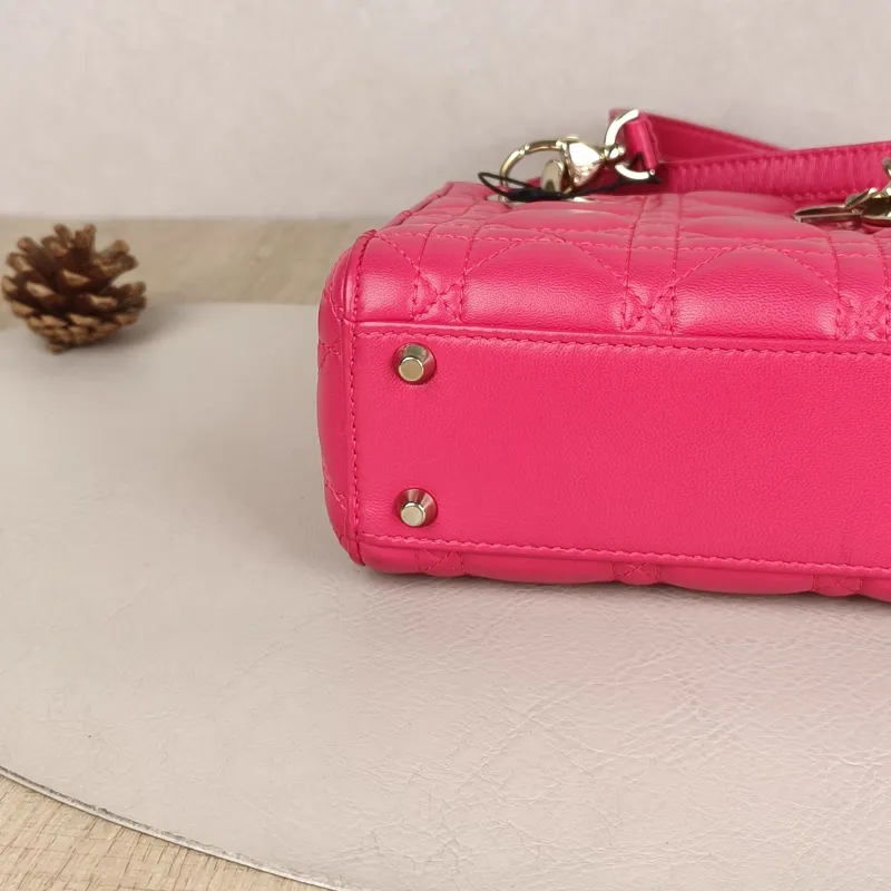 DIOR Lady Lady Dior Bag mini Pink Lambskin · Shoulder Strap Dust Bag · 17 × 7 × 15 cm — cover view 9 of 9
