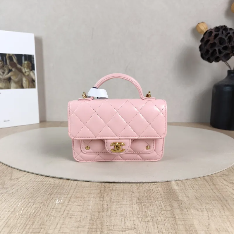 Chanel Crossbody Bag25b woc Pink Lambskin One Size14.5 × 4 × 10 cm
