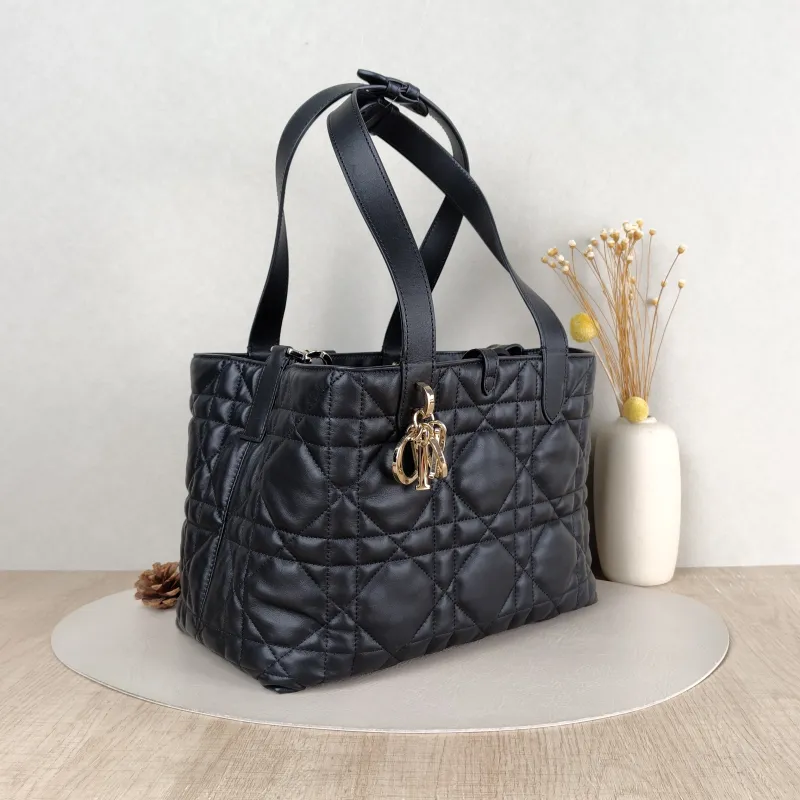 DIOR Top Handle Bag TOUJOURS Black Calfskin Medium 28.5 × 17 × 21.5 cm — cover view 5 of 5