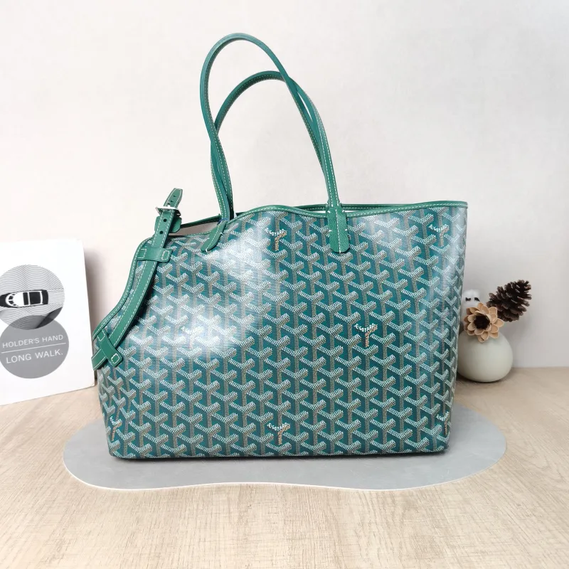 GOYARD Shoulder Bag Chien Gris Tote Bag Green PVC One Size 33.5 × 15 × 27 cm — cover view 2 of 5