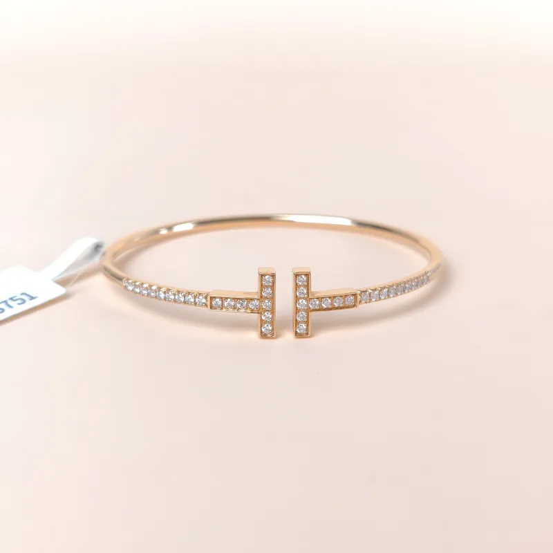 Tiffany&Co. Bangle TC ollection Rose Gold Diamond18KR ose Gold One Size 16.2cm — cover view 4 of 8
