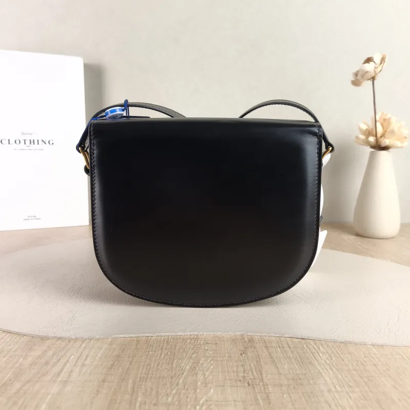 CELINE Crossbody Bag TEEN BESACE TRIOMPHE Black Calfskin Small 18.5 × 6 × 16 cm — cover view 6 of 6