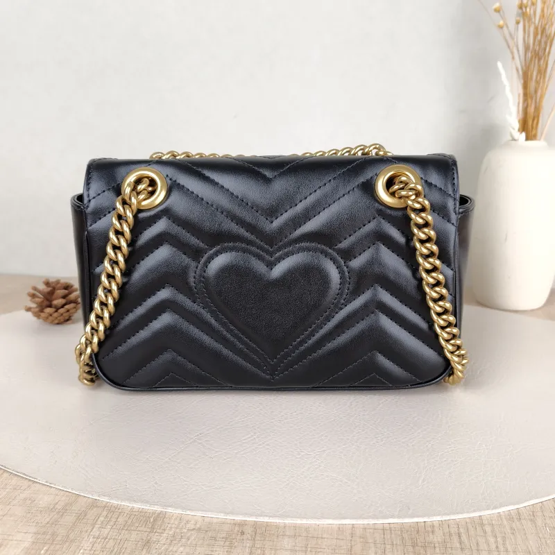 GUCCI Crossbody Bag GG Marmont Small Marmont 22 Black CC alfskin Small 22 × 6 × 13 cm — cover view 5 of 6