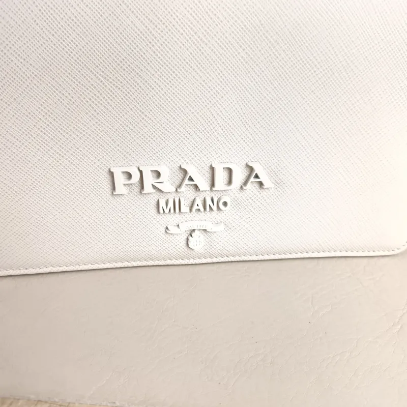 PRADA Crossbody Bag Crossbody Bag White Calfskin One Size 20 × 4 × 13 cm — detail view 1 of 13