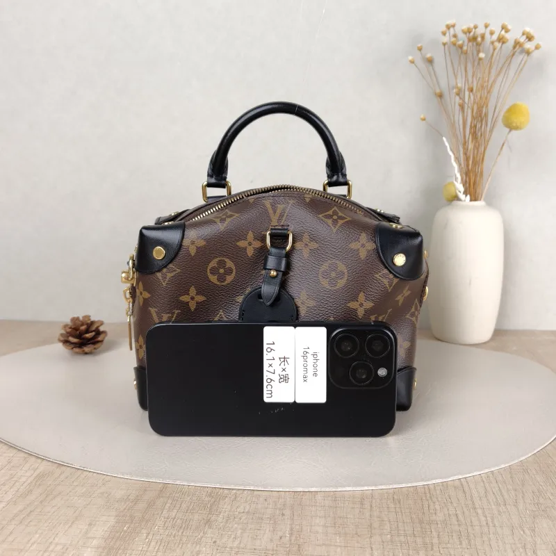 Louis Vuitton Crossbody Bag Petite Malle Souple Box Black PVC One Size20 × 7.5 × 14 cm — cover view 3 of 5