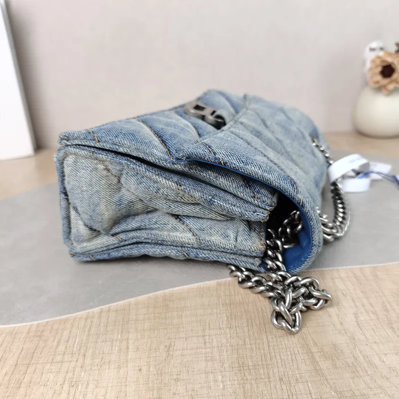 BALENCIAGA Shoulder Bag CRUSH Chain Bag Blue Small 25 × 8 × 15 cm — detail view 12 of 12