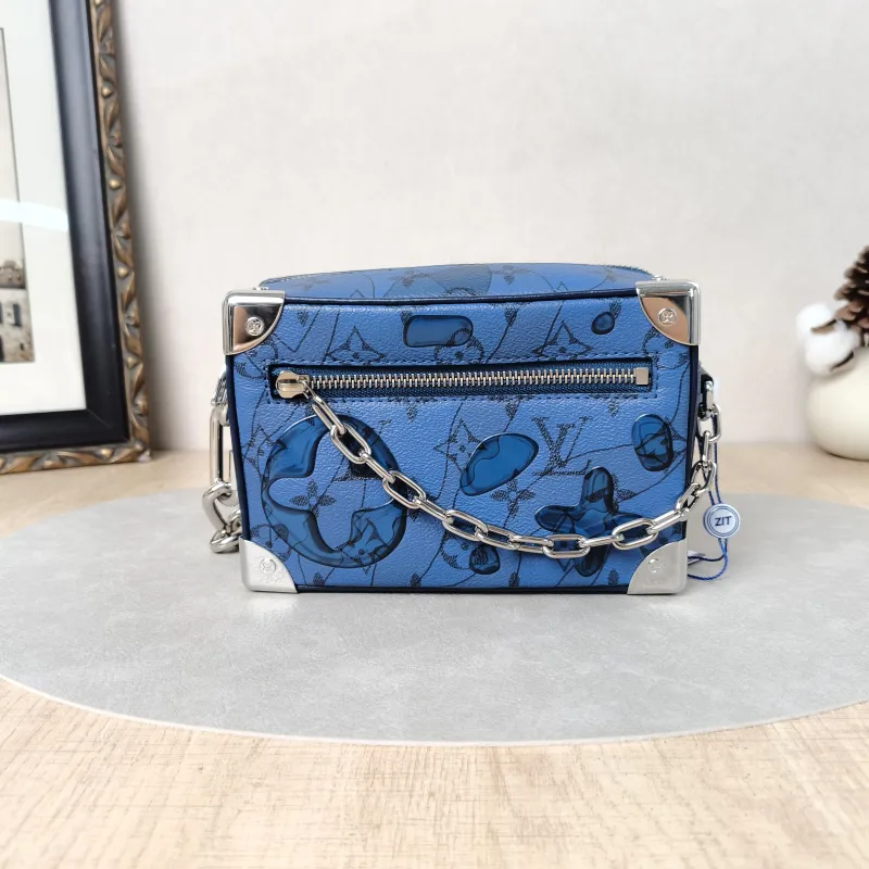 Louis Vuitton Crossbody Bag SOFT TRUNK Box Blue PV Cmini18.5 × 8 × 13 cm — cover view 4 of 5