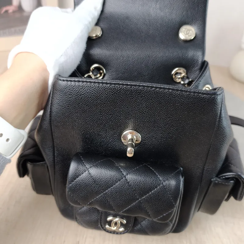 Chanel Backpack duma Black Grained Calfskin Small 18 × 9.5 × 19 cm — detail view 6 of 12