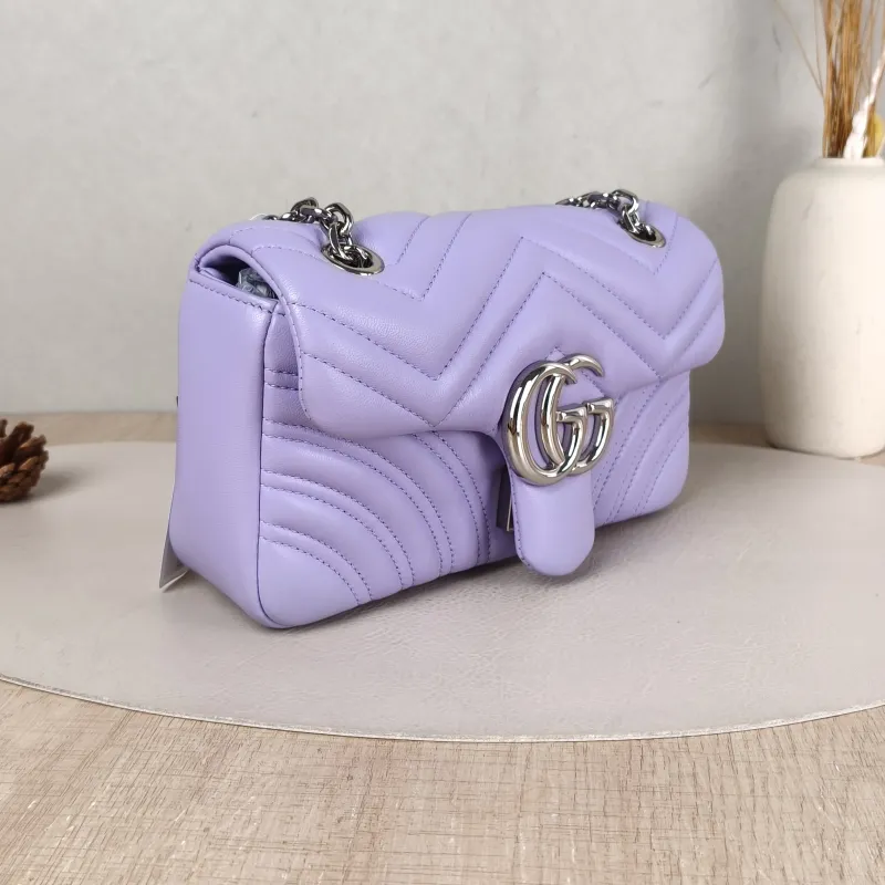 GUCCI Crossbody Bag GG Marmont Small Marmont 22 Lambskin Small 22 × 6 × 13 cm — cover view 3 of 6