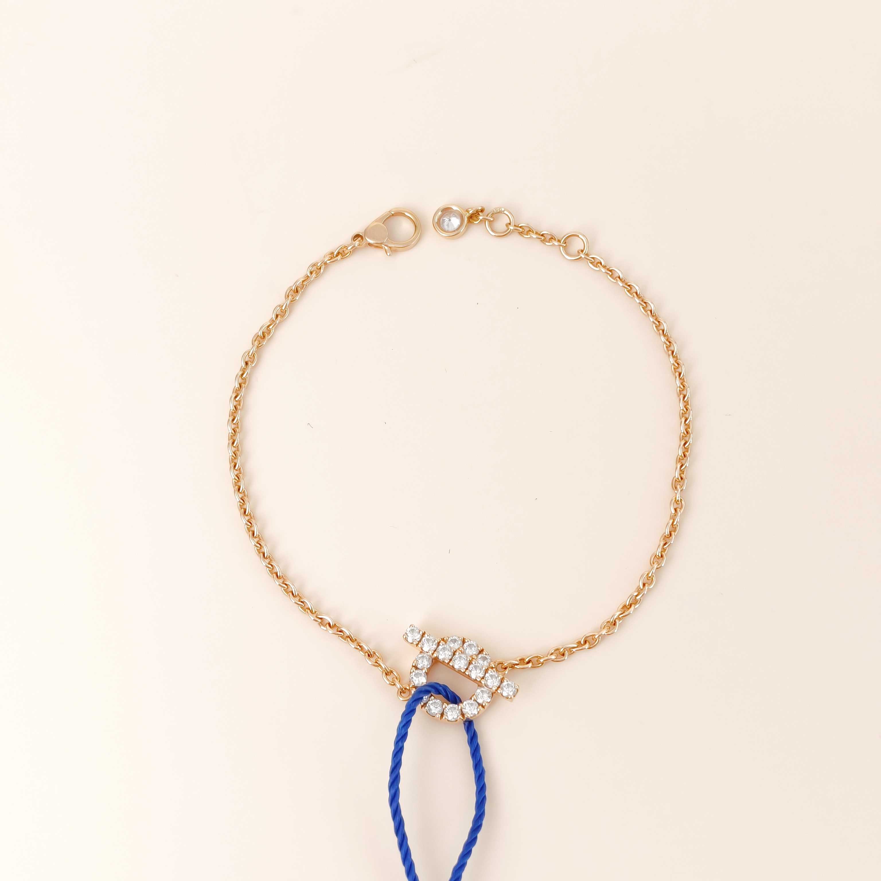 Hermès Bracelet Finesse QP avé Diamond Bracelet Rose Gold Diamond18KR ose Gold One Size17cm