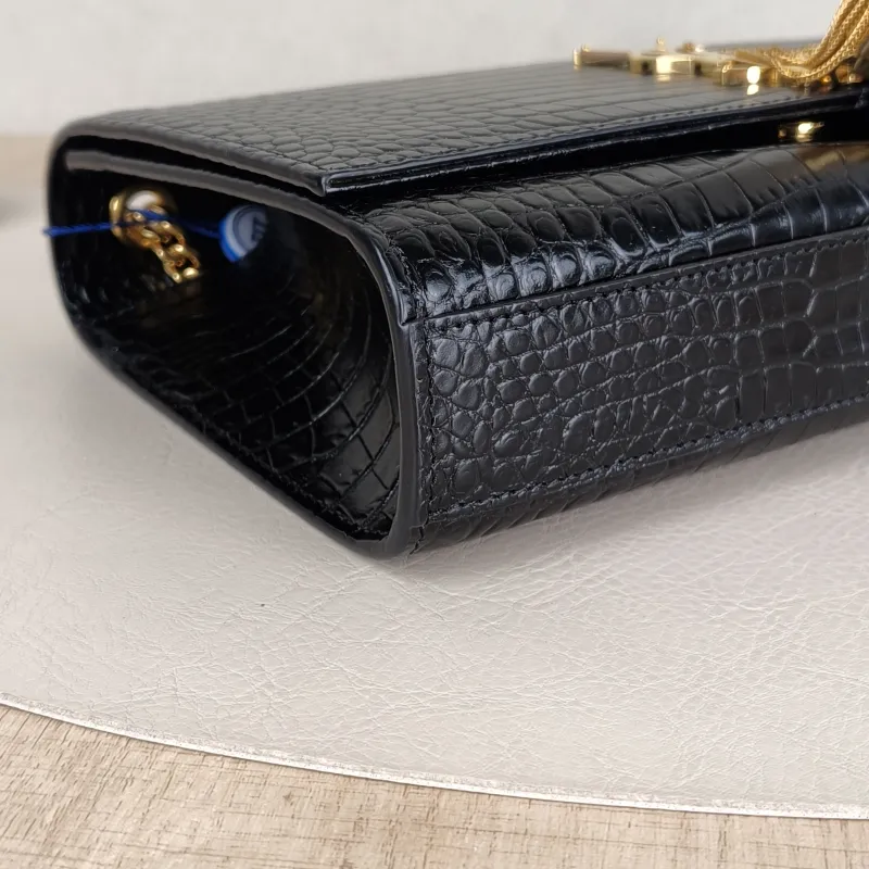 SAINT LAURENT Crossbody Bag KATE Edition Black Calfskin Medium 24 × 5.5 × 14.5 cm — detail view 12 of 12