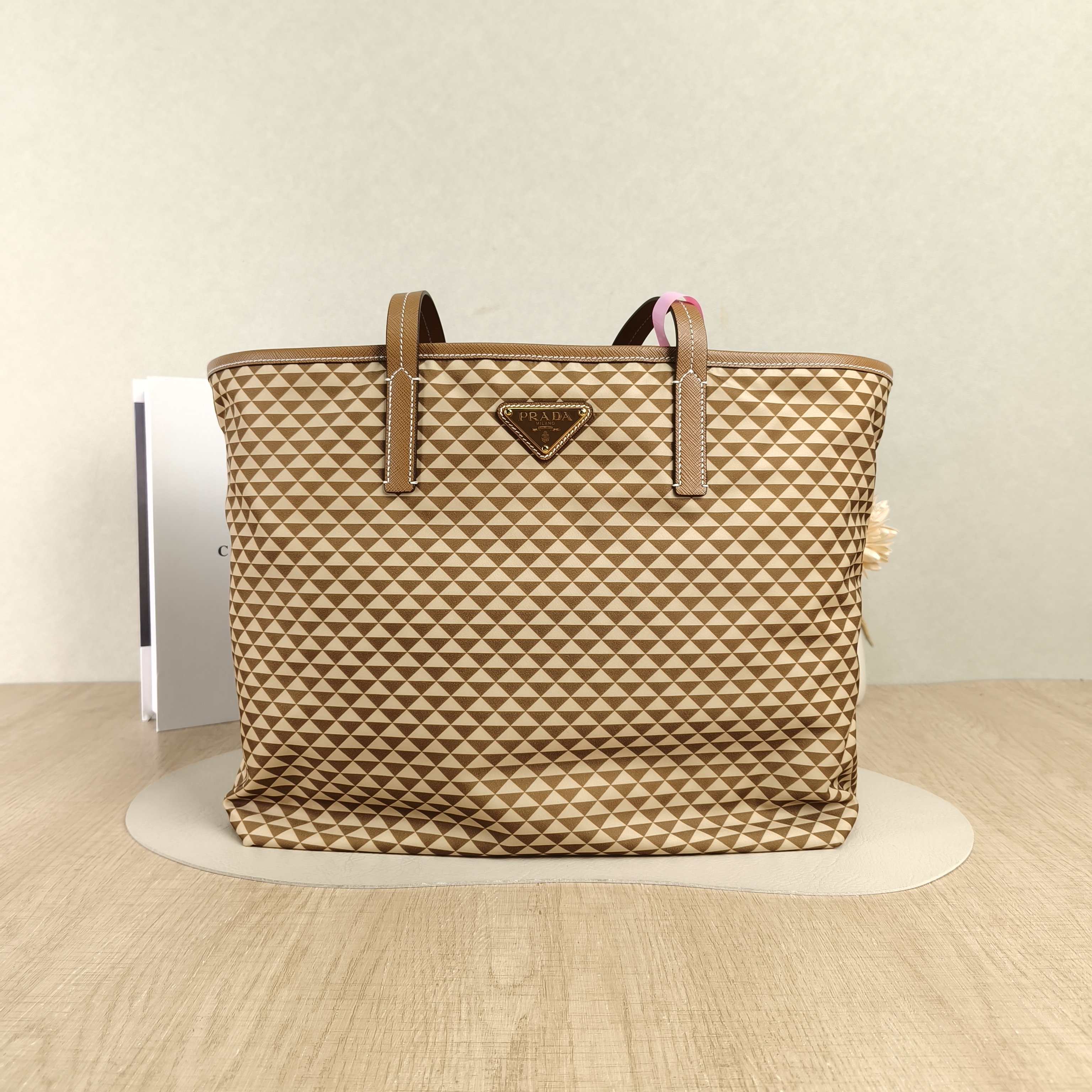 PRADA Top Handle Bag Tote Bag Brown Nylon One Size32 × 14 × 28 cm